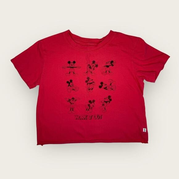 Gap Kids | Disney Mickey Mouse "Work It Out" Graphic Tee | Red | (M 8-9Y) - Picture 2 of 11